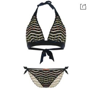 MISSONI Mare navy metallic detail bikini size 40